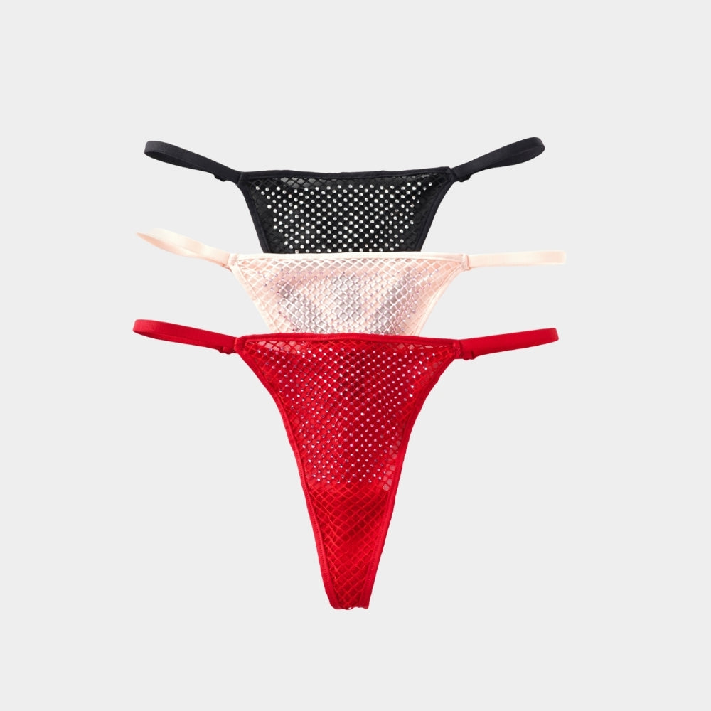 TANGA SEXY DE MESH Y PEDRERÍA 68892T