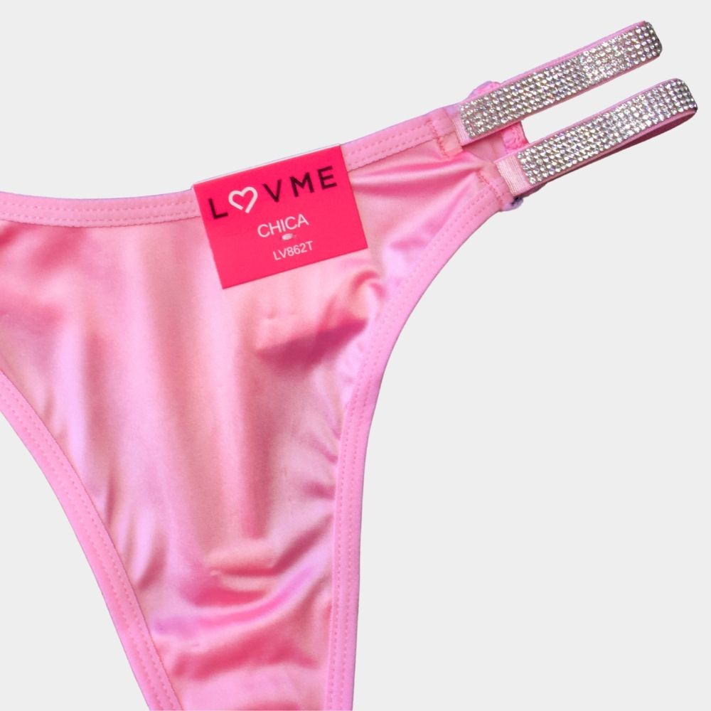 TANGA SATINADA C/PEDRERÍA LV862T
