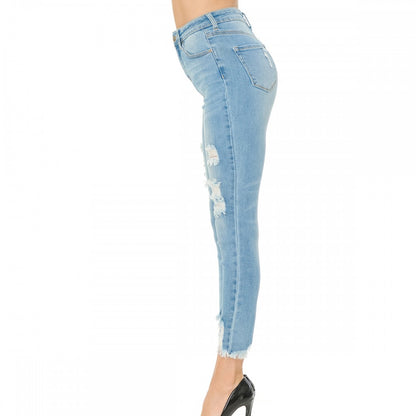 JEANS MEZCLILLA DESTROYED SKINNY STRECH 90188