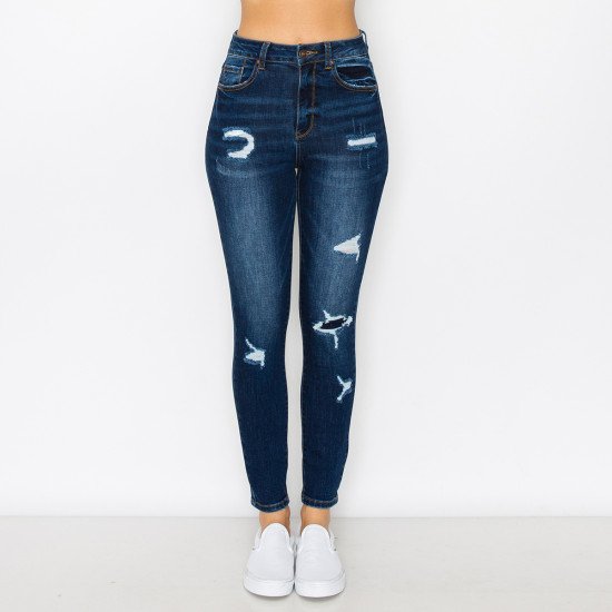 JEANS SKINNY DENIM DESTRUCTED 90317